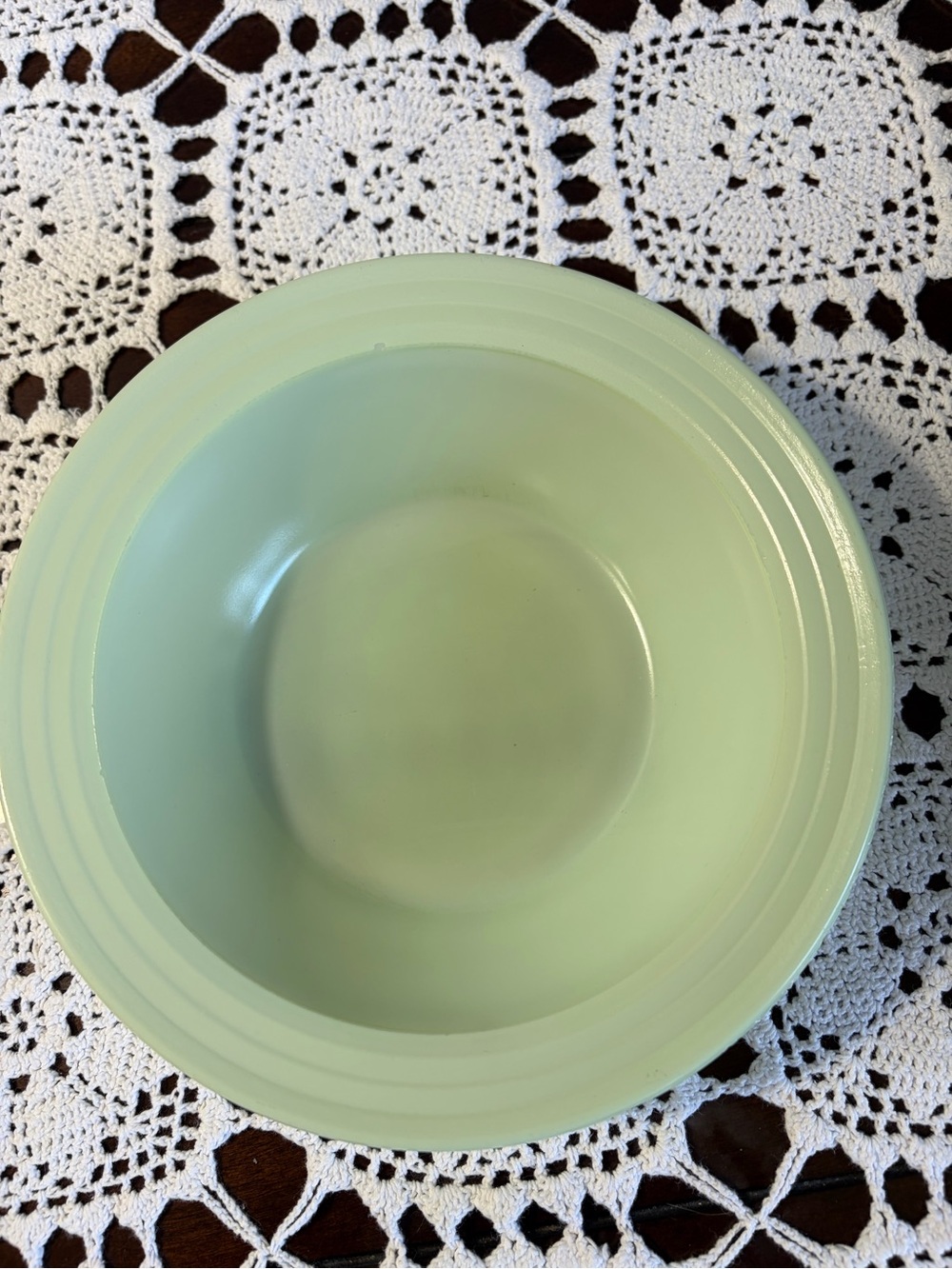 Vintage Jade Milky Green Hazel Atlas Moderntone Serving Bowl